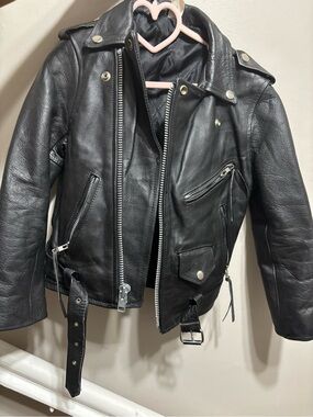 Black Leather Moto Jacket - Kids Classic Biker Style